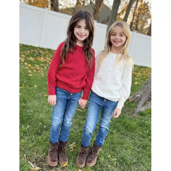 Arshiner Kid Girls Crew Neck Lantern Sleeve Sweater Cute Jumper Top Pullover Outwear 5-13 Years