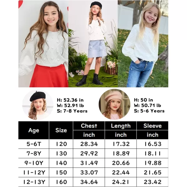 Arshiner Kid Girls Crew Neck Lantern Sleeve Sweater Cute Jumper Top Pullover Outwear 5-13 Years