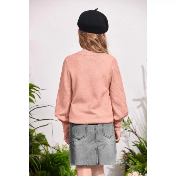 Arshiner Kid Girls Crew Neck Lantern Sleeve Sweater Cute Jumper Top Pullover Outwear 5-13 Years