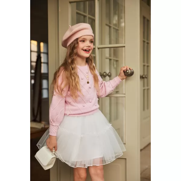 Arshiner Kid Girls Crew Neck Lantern Sleeve Sweater Cute Jumper Top Pullover Outwear 5-13 Years