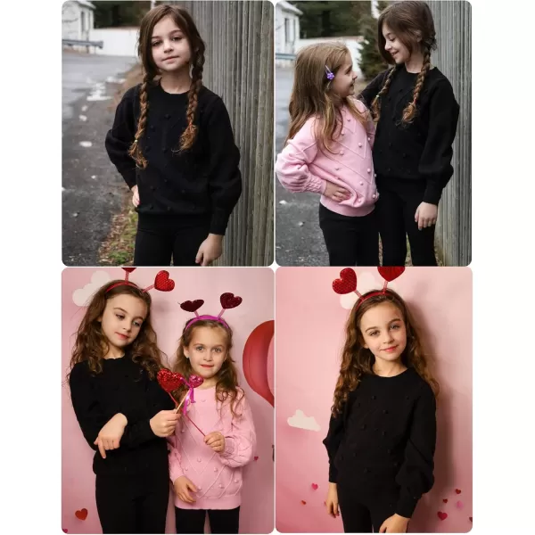 Arshiner Kid Girls Crew Neck Lantern Sleeve Sweater Cute Jumper Top Pullover Outwear 5-13 Years