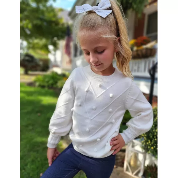 Arshiner Kid Girls Crew Neck Lantern Sleeve Sweater Cute Jumper Top Pullover Outwear 5-13 Years