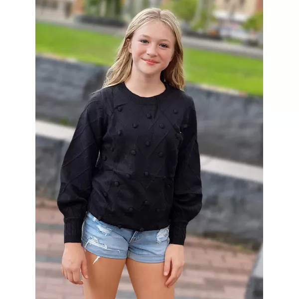 Arshiner Kid Girls Crew Neck Lantern Sleeve Sweater Cute Jumper Top Pullover Outwear 5-13 Years