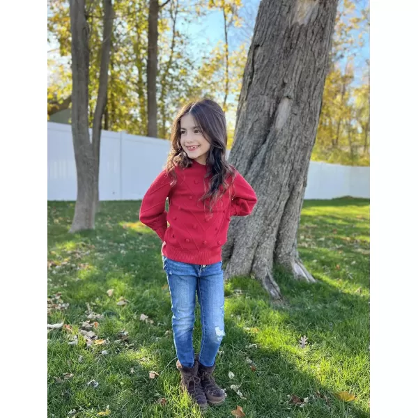Arshiner Kid Girls Crew Neck Lantern Sleeve Sweater Cute Jumper Top Pullover Outwear 5-13 Years
