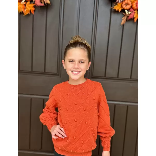 Arshiner Kid Girls Crew Neck Lantern Sleeve Sweater Cute Jumper Top Pullover Outwear 5-13 Years