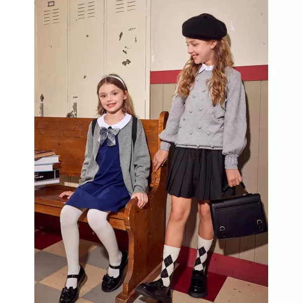 Arshiner Kid Girls Crew Neck Lantern Sleeve Sweater Cute Jumper Top Pullover Outwear 5-13 Years
