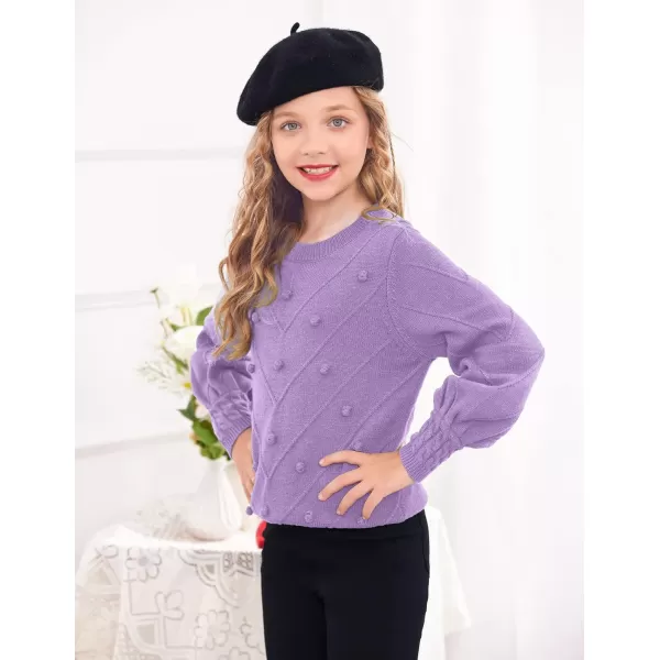 Arshiner Kid Girls Crew Neck Lantern Sleeve Sweater Cute Jumper Top Pullover Outwear 5-13 Years