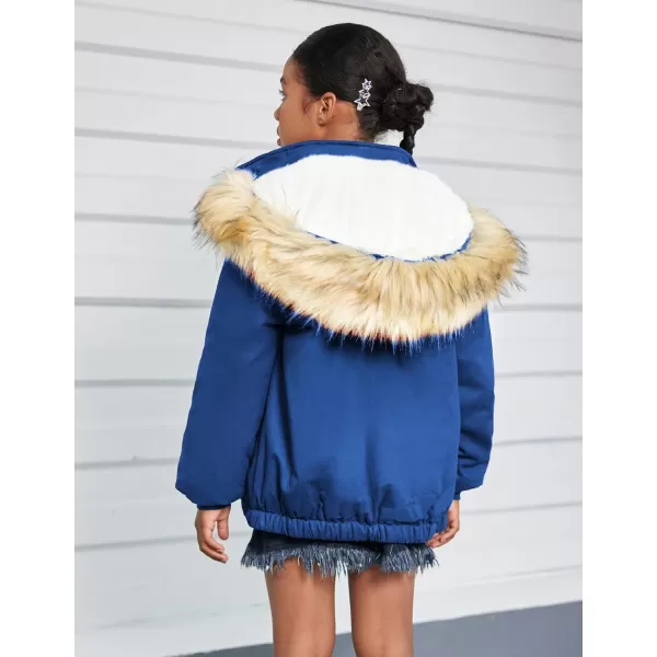 Arshiner Kids Girls Winter Coats Warm Thick Padded Hooded Fleece Lined Puffer Parka Jacket