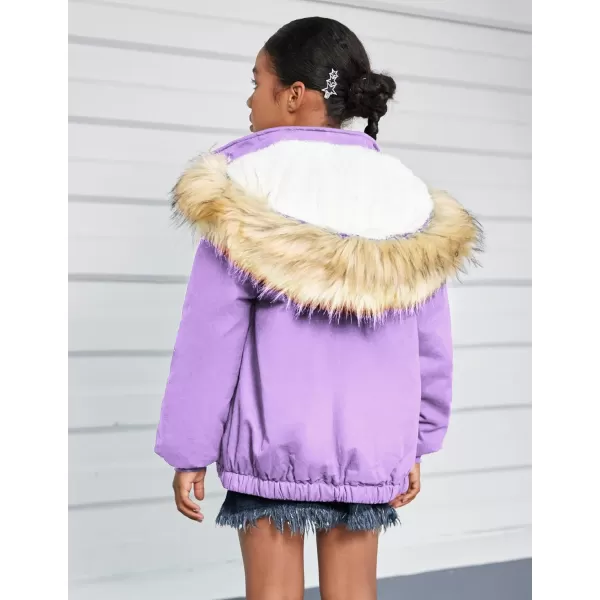 Arshiner Kids Girls Winter Coats Warm Thick Padded Hooded Fleece Lined Puffer Parka Jacket