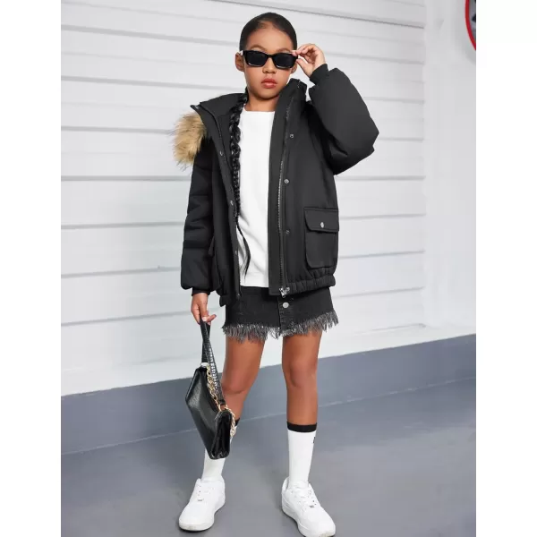 Arshiner Kids Girls Winter Coats Warm Thick Padded Hooded Fleece Lined Puffer Parka Jacket