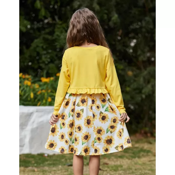 Arshiner Toddler Dress and Cardigan Girl Floral Print Sleeveless Sundress and Long Sleeve Shrugs Sets