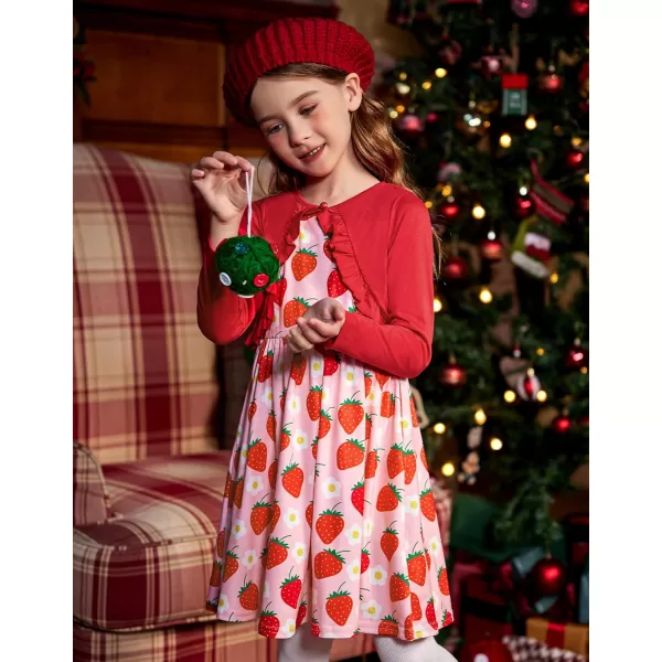 Arshiner Toddler Dress and Cardigan Girl Floral Print Sleeveless Sundress and Long Sleeve Shrugs Sets