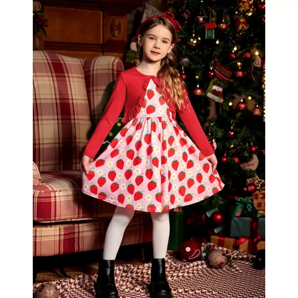 Arshiner Toddler Dress and Cardigan Girl Floral Print Sleeveless Sundress and Long Sleeve Shrugs Sets