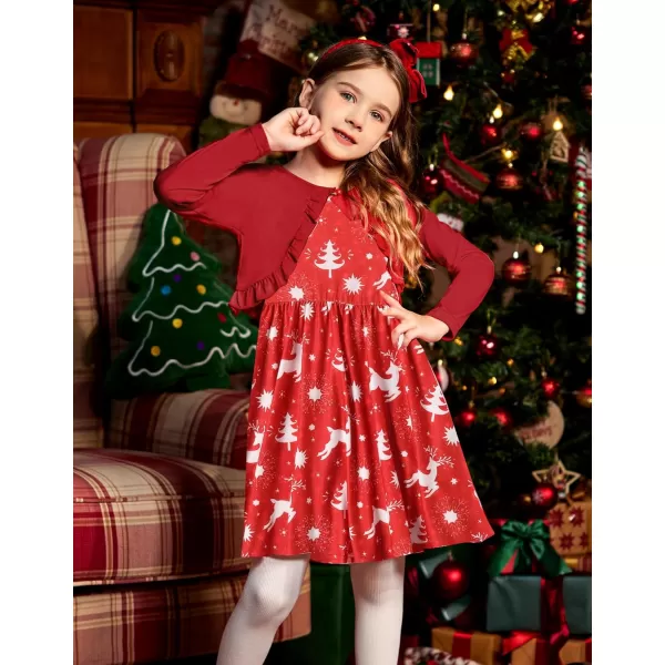 Arshiner Toddler Dress and Cardigan Girl Floral Print Sleeveless Sundress and Long Sleeve Shrugs Sets