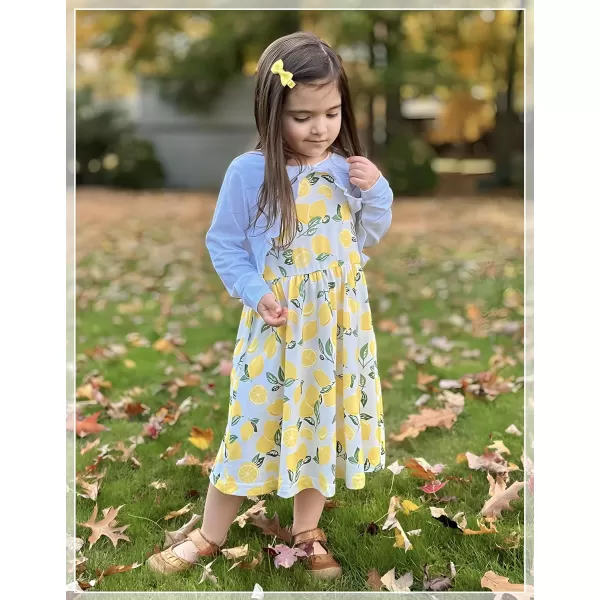 Arshiner Toddler Dress and Cardigan Girl Floral Print Sleeveless Sundress and Long Sleeve Shrugs Sets