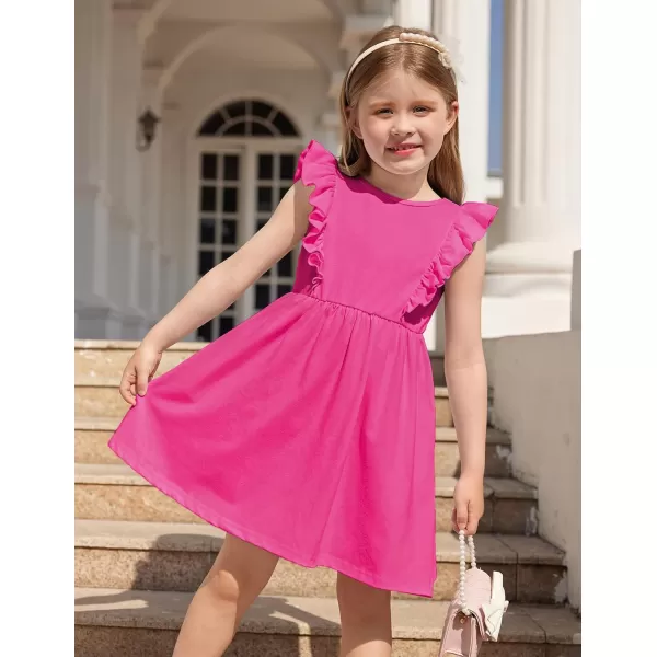Arshiner Toddler Girls Dresses Ruffle Sleeve Dress for Girl Baby Summer Backless Dresses 2-6T