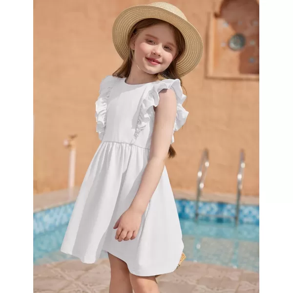 Arshiner Toddler Girls Dresses Ruffle Sleeve Dress for Girl Baby Summer Backless Dresses 2-6T