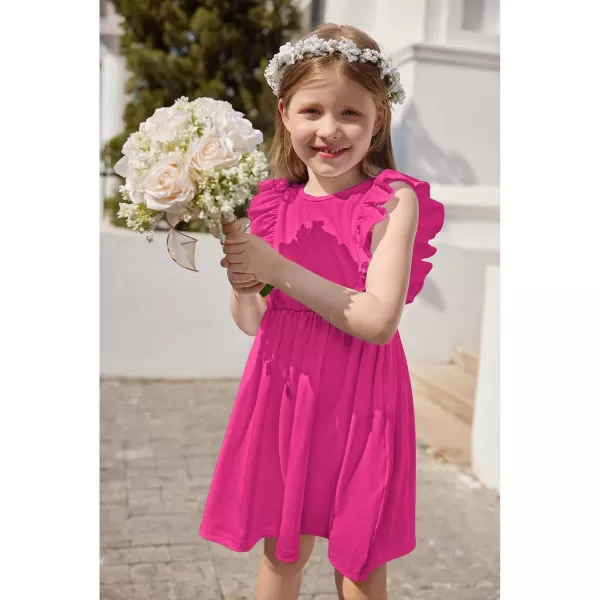 Arshiner Toddler Girls Dresses Ruffle Sleeve Dress for Girl Baby Summer Backless Dresses 2-6T