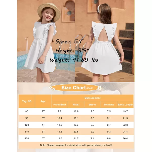 Arshiner Toddler Girls Dresses Ruffle Sleeve Dress for Girl Baby Summer Backless Dresses 2-6T