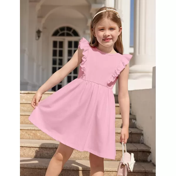 Arshiner Toddler Girls Dresses Ruffle Sleeve Dress for Girl Baby Summer Backless Dresses 2-6T