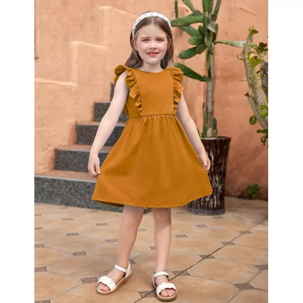 Arshiner Toddler Girls Dresses Ruffle Sleeve Dress for Girl Baby Summer Backless Dresses 2-6T