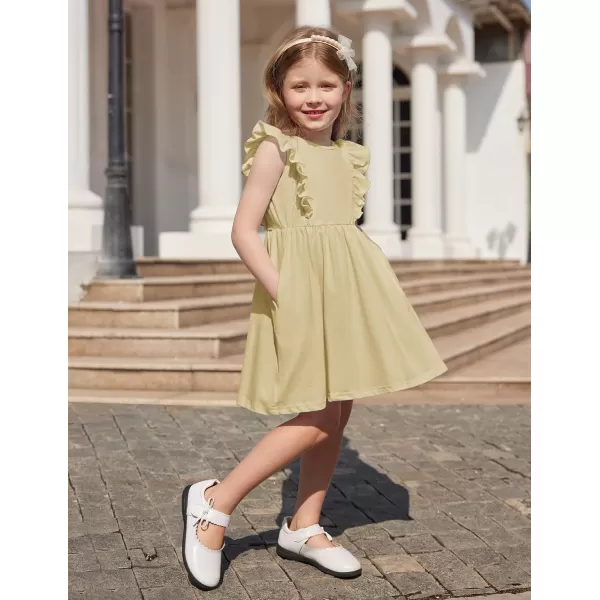 Arshiner Toddler Girls Dresses Ruffle Sleeve Dress for Girl Baby Summer Backless Dresses 2-6T