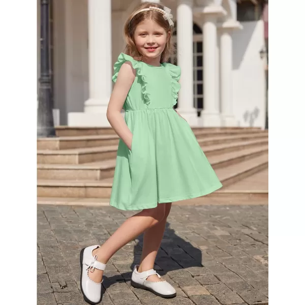 Arshiner Toddler Girls Dresses Ruffle Sleeve Dress for Girl Baby Summer Backless Dresses 2-6T