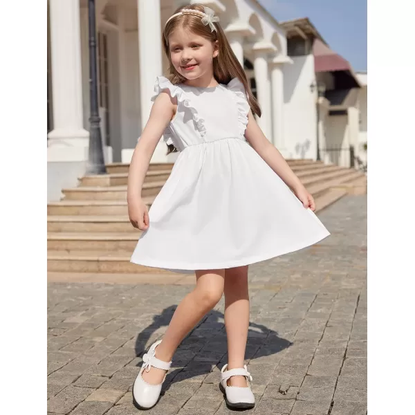 Arshiner Toddler Girls Dresses Ruffle Sleeve Dress for Girl Baby Summer Backless Dresses 2-6T