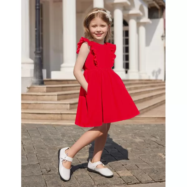 Arshiner Toddler Girls Dresses Ruffle Sleeve Dress for Girl Baby Summer Backless Dresses 2-6T