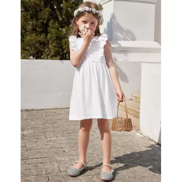 Arshiner Toddler Girls Dresses Ruffle Sleeve Dress for Girl Baby Summer Backless Dresses 2-6T