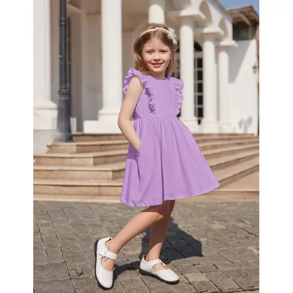 Arshiner Toddler Girls Dresses Ruffle Sleeve Dress for Girl Baby Summer Backless Dresses 2-6T