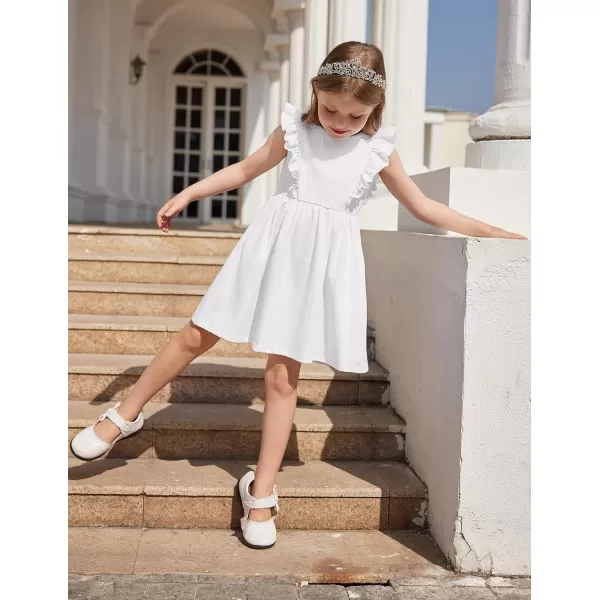 Arshiner Toddler Girls Dresses Ruffle Sleeve Dress for Girl Baby Summer Backless Dresses 2-6T