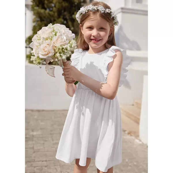 Arshiner Toddler Girls Dresses Ruffle Sleeve Dress for Girl Baby Summer Backless Dresses 2-6T