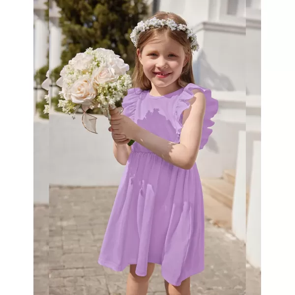 Arshiner Toddler Girls Dresses Ruffle Sleeve Dress for Girl Baby Summer Backless Dresses 2-6T