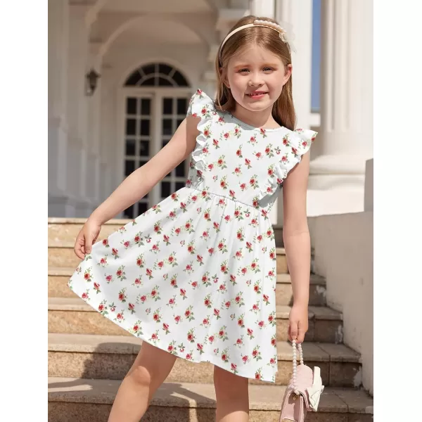Arshiner Toddler Girls Dresses Ruffle Sleeve Dress for Girl Baby Summer Backless Dresses 2-6T