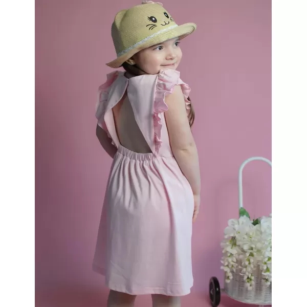 Arshiner Toddler Girls Dresses Ruffle Sleeve Dress for Girl Baby Summer Backless Dresses 2-6T