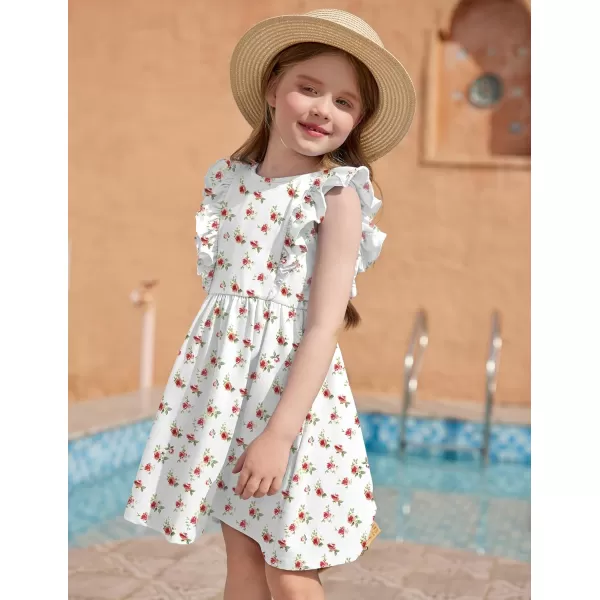 Arshiner Toddler Girls Dresses Ruffle Sleeve Dress for Girl Baby Summer Backless Dresses 2-6T