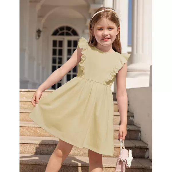 Arshiner Toddler Girls Dresses Ruffle Sleeve Dress for Girl Baby Summer Backless Dresses 2-6T