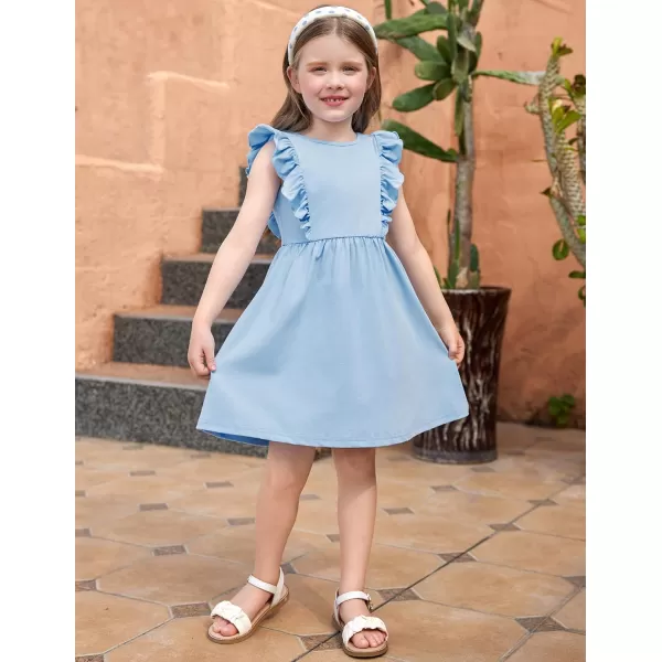 Arshiner Toddler Girls Dresses Ruffle Sleeve Dress for Girl Baby Summer Backless Dresses 2-6T