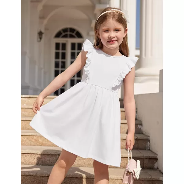 Arshiner Toddler Girls Dresses Ruffle Sleeve Dress for Girl Baby Summer Backless Dresses 2-6T