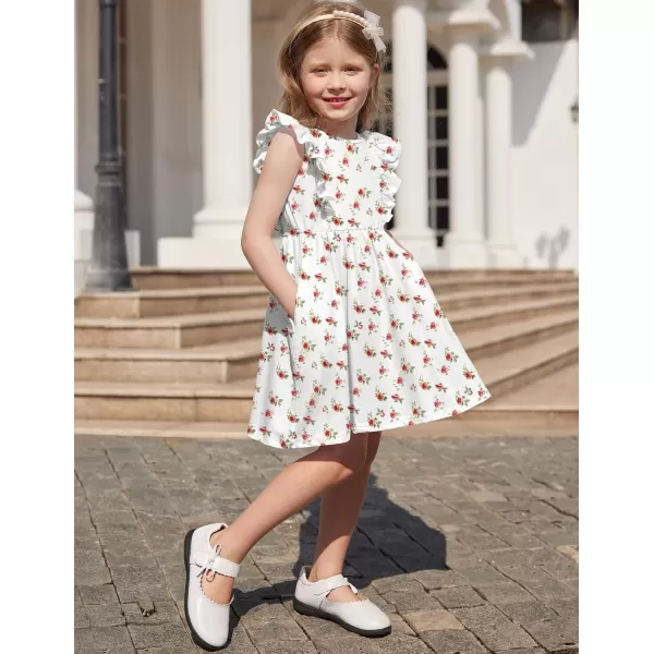 Arshiner Toddler Girls Dresses Ruffle Sleeve Dress for Girl Baby Summer Backless Dresses 2-6T