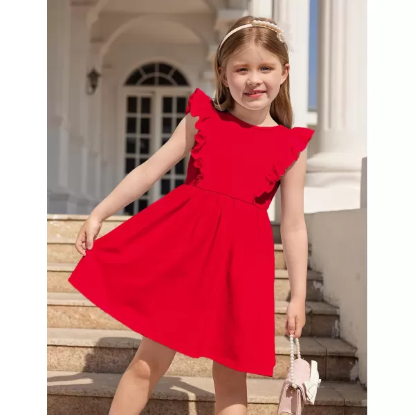 Arshiner Toddler Girls Dresses Ruffle Sleeve Dress for Girl Baby Summer Backless Dresses 2-6T