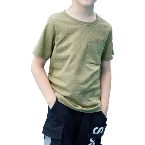 Arshiner Boys Cotton Hipster Crewneck T-Shirt Solid Color Pullover Tee for Kids Tops