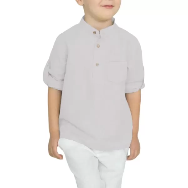 Arshiner Boys Cotton Linen Henley Shirt Button Down Shirt Long Sleeve T Shirt Beach Shirt Tee Casual Solid Tops