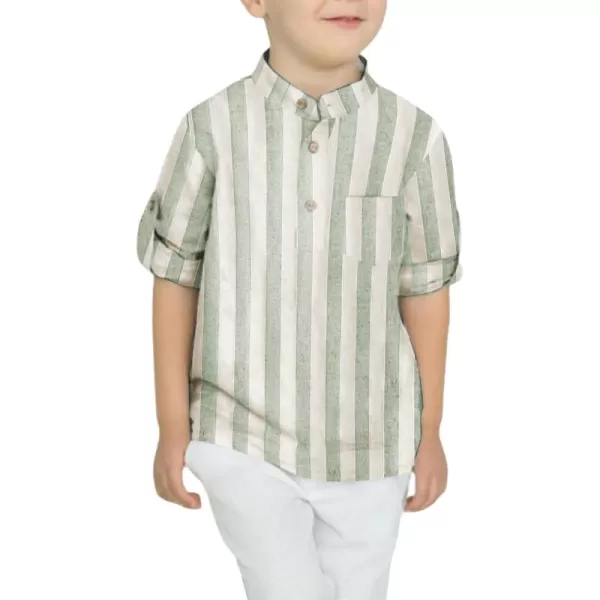 Arshiner Boys Cotton Linen Henley Shirt Button Down Shirt Long Sleeve T Shirt Beach Shirt Tee Casual Solid Tops