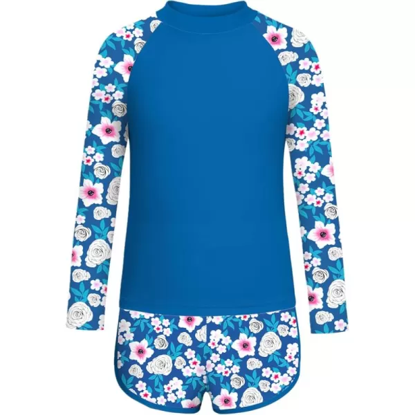 Arshiner Girls 2 Pieces Rash Guard Swimsuit Long Sleeve Summer Bathing Suit Beach Surf Tankini Swimwear for 6-14Y