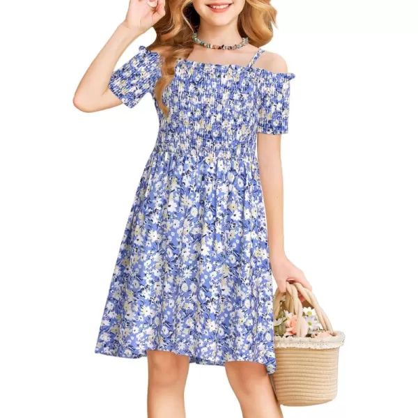 Arshiner Girls Casual Summer Floral Sleeveless Sundress Holiday Cami Dress