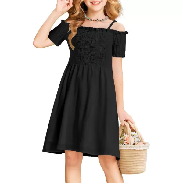 Arshiner Girls Casual Summer Floral Sleeveless Sundress Holiday Cami Dress