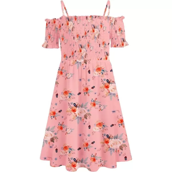 Arshiner Girls Casual Summer Floral Sleeveless Sundress Holiday Cami Dress