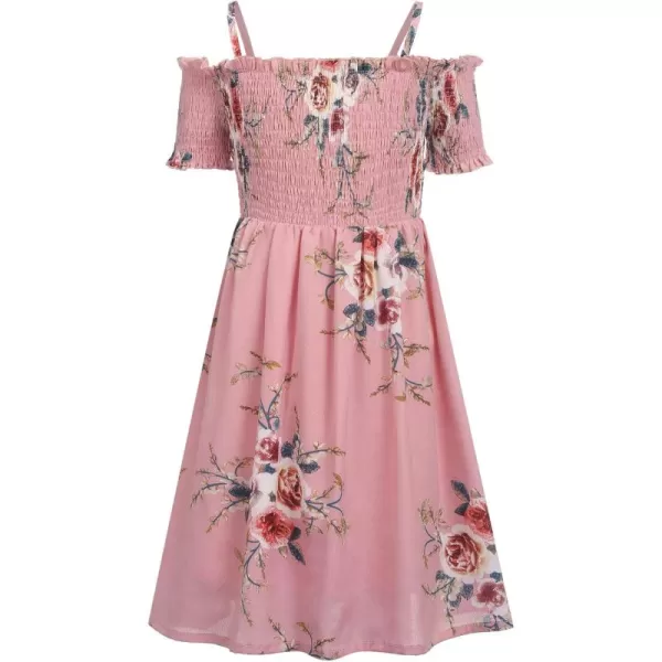 Arshiner Girls Casual Summer Floral Sleeveless Sundress Holiday Cami Dress